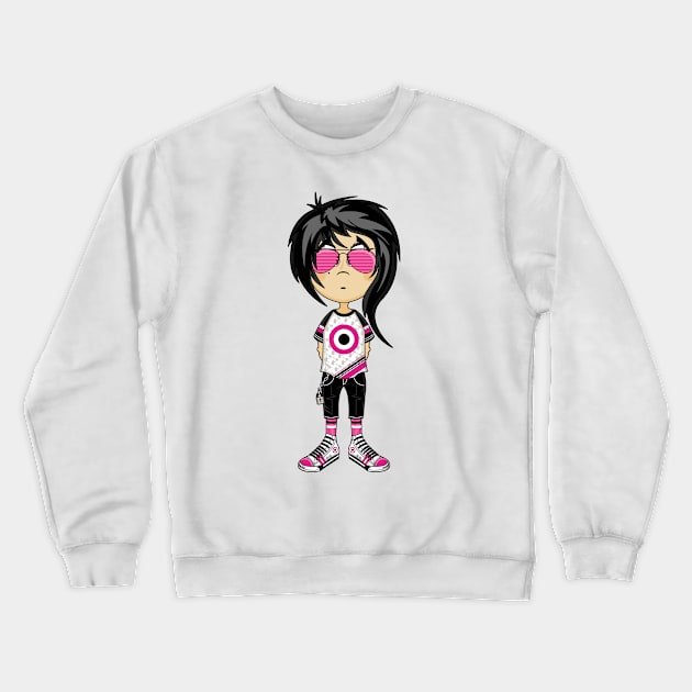 Cartoon Emo Punk Girl Crewneck Sweatshirt by markmurphycreative